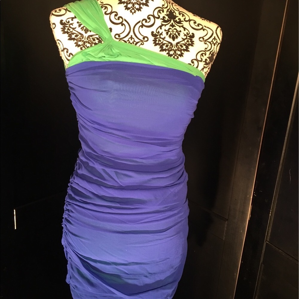 Blue and green mini dress ~ Jill Stuart